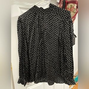Zara Black/White Polka Dot Tie-back Blouse (NEW WITH TAG)